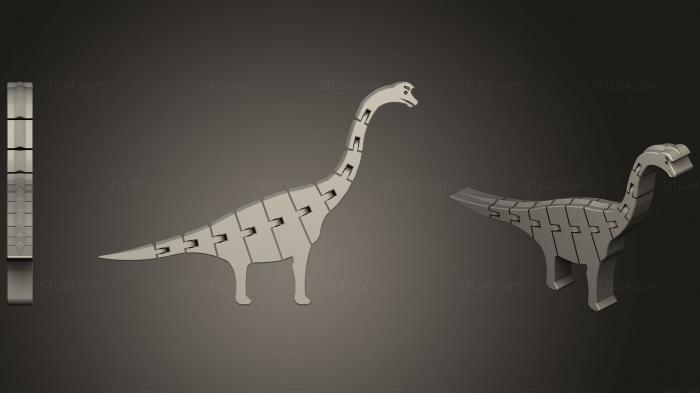 Статуэтки животных (Гибкий Брахиозавр, STKJ_2198) 3D модель для ЧПУ станка