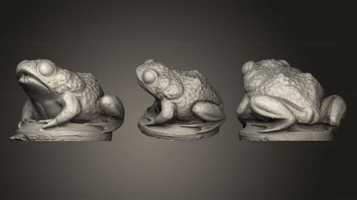 Статуэтки животных (Фонтанная Жаба, STKJ_2201) 3D модель для ЧПУ станка