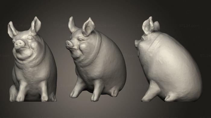 Статуэтки животных (Садовая Свинья, STKJ_2209) 3D модель для ЧПУ станка