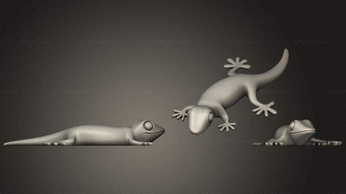 Animal figurines (Gecko Magnet, STKJ_2214) 3D models for cnc