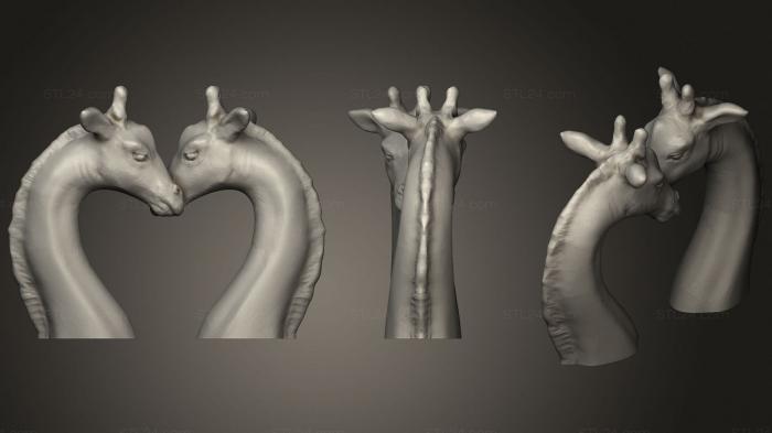 Статуэтки животных (Сердце жирафа, STKJ_2225) 3D модель для ЧПУ станка