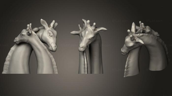 Статуэтки животных (Орнамент в виде жирафа большого размера, STKJ_2226) 3D модель для ЧПУ станка