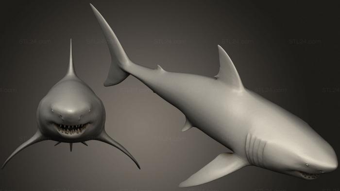 Статуэтки животных (Игра Великая Белая Акула Готова, STKJ_2235) 3D модель для ЧПУ станка