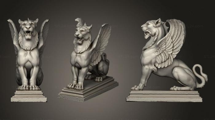 Animal figurines (Griffon 19th century, STKJ_2236) 3D models for cnc