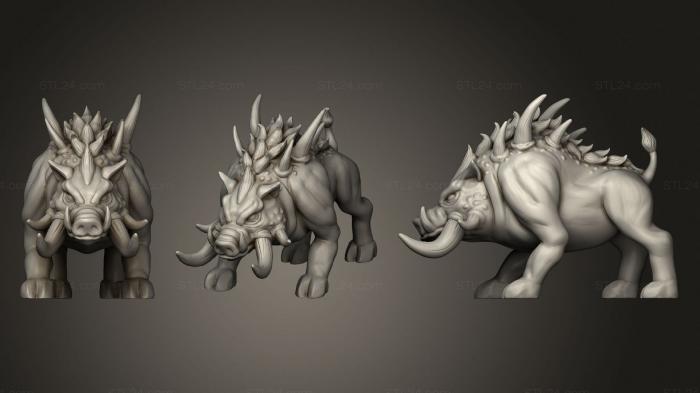 Animal figurines (Hellboar (Dnd Miniature), STKJ_2250) 3D models for cnc