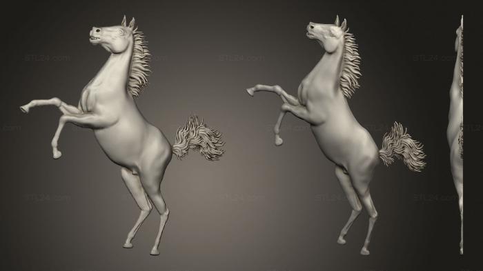 Статуэтки животных (Атакующий конь, STKJ_2260) 3D модель для ЧПУ станка