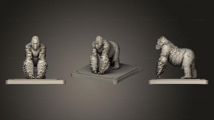 Статуэтки животных (КИНГКОНГ, STKJ_2293) 3D модель для ЧПУ станка