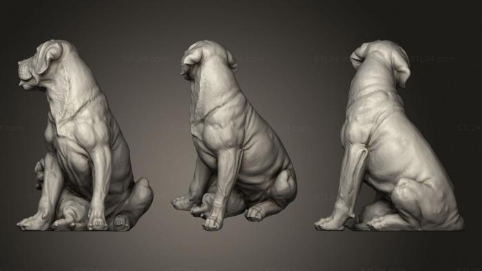 Статуэтки животных (Лабрадор со Щенком, STKJ_2307) 3D модель для ЧПУ станка