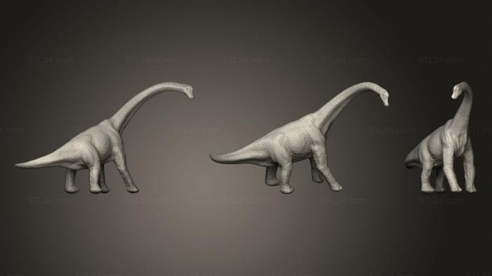 Статуэтки животных (Динозавр с Длинной Шеей, STKJ_2319) 3D модель для ЧПУ станка