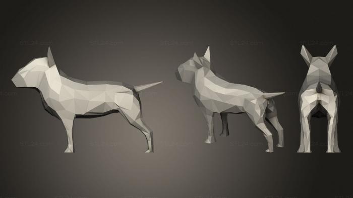 Статуэтки животных (Низкорослый Бультерьер, STKJ_2330) 3D модель для ЧПУ станка
