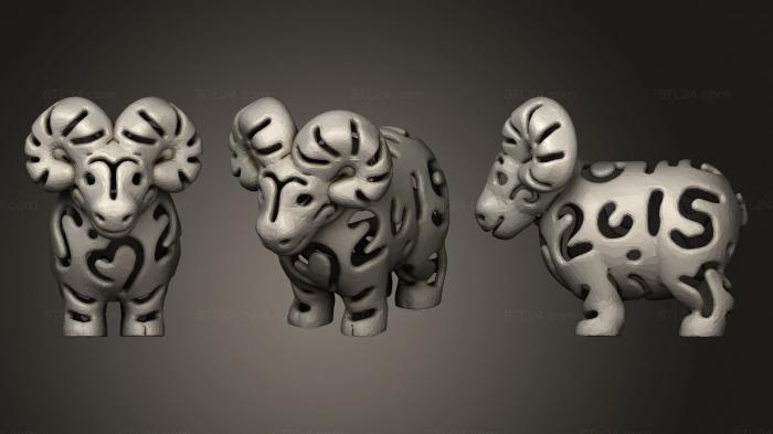Animal figurines (Lucky Sheep Year, STKJ_2331) 3D models for cnc