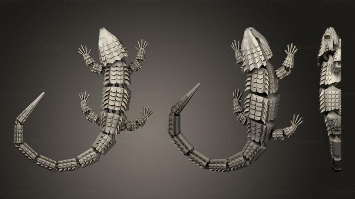 Статуэтки животных (Магнитный Крокодиловый Сцинк Сочлененный Тамаранд Храбрый, STKJ_2335) 3D модель для ЧПУ станка