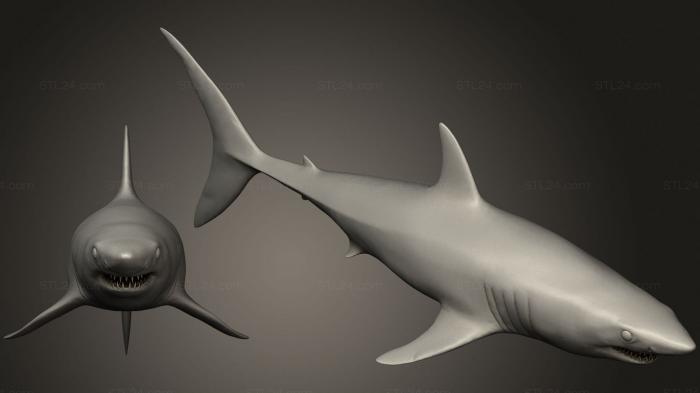 Статуэтки животных (Акула Мако, STKJ_2336) 3D модель для ЧПУ станка