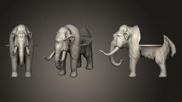 Статуэтки животных (Крупный мамонт, STKJ_2340) 3D модель для ЧПУ станка
