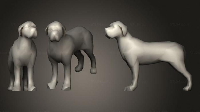 Статуэтки животных (Мастиф лополи, STKJ_2348) 3D модель для ЧПУ станка