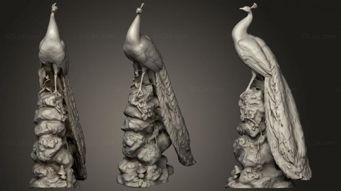 Animal figurines (Minton peacock ornament, STKJ_2357) 3D models for cnc