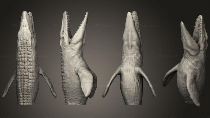 Статуэтки животных (Моазавр завершен, STKJ_2358) 3D модель для ЧПУ станка