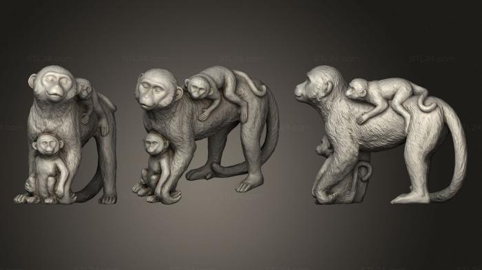 Статуэтки животных (Украшение в виде Обезьяны, STKJ_2360) 3D модель для ЧПУ станка