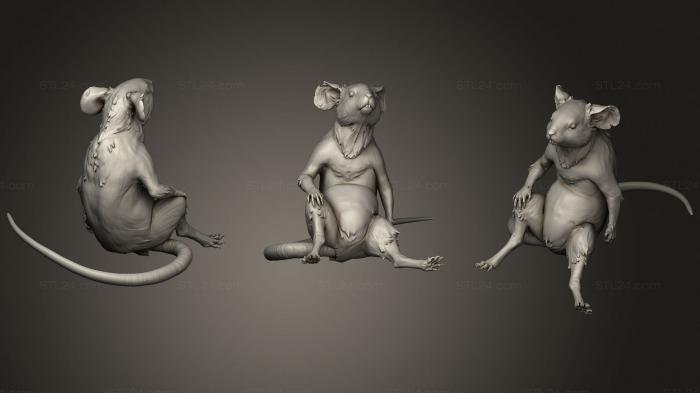 Статуэтки животных (Поддержка положения мыши, STKJ_2362) 3D модель для ЧПУ станка