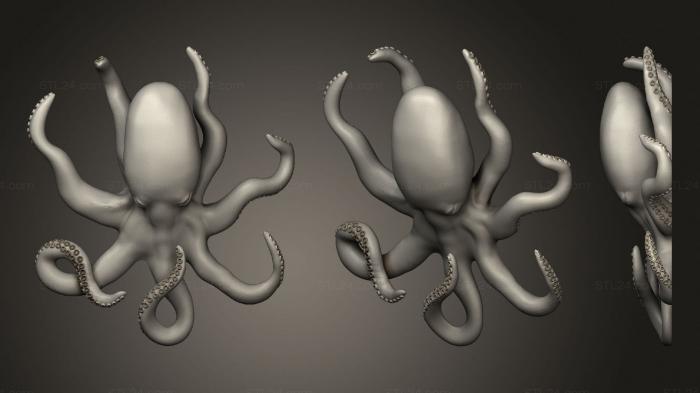 Animal figurines (Octopus key holder, STKJ_2371) 3D models for cnc