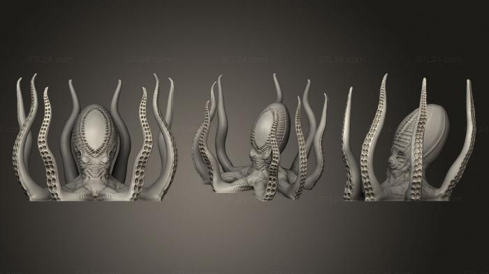 Animal figurines (Octopus Tentacles Of 8 Straight Up, STKJ_2372) 3D models for cnc
