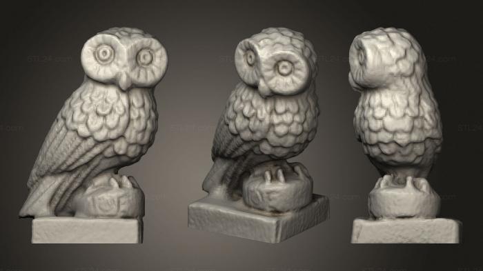 Animal figurines (Owl Of Athena, STKJ_2380) 3D models for cnc
