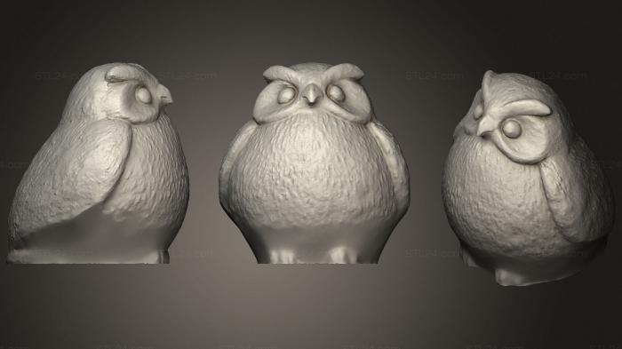 Animal figurines (Owl Statue 1, STKJ_2381) 3D models for cnc
