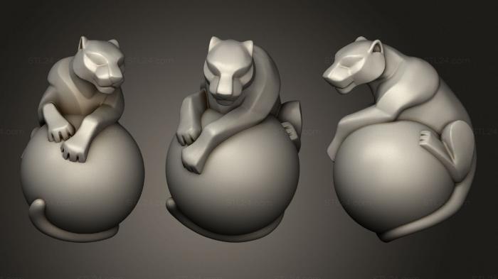 Статуэтки животных (Пантера 22, STKJ_2385) 3D модель для ЧПУ станка