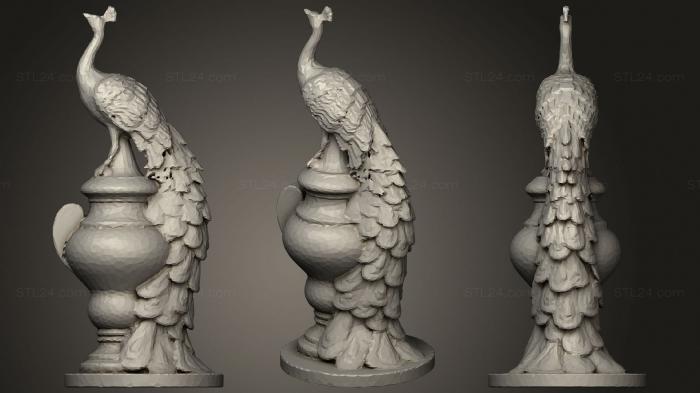 Animal figurines (Peacock Statue, STKJ_2390) 3D models for cnc