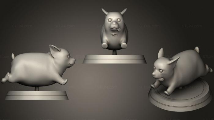 Статуэтки животных (Вельш - корги Пемброк, STKJ_2393) 3D модель для ЧПУ станка