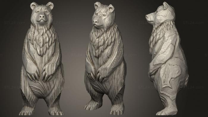 Animal figurines (Pine Bear, STKJ_2398) 3D models for cnc