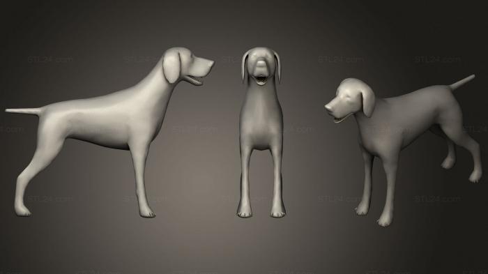 Статуэтки животных (Собака - пойнтер, STKJ_2408) 3D модель для ЧПУ станка
