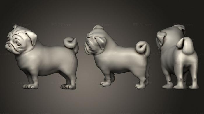 Статуэтки животных (Щенок цао групо, STKJ_2416) 3D модель для ЧПУ станка