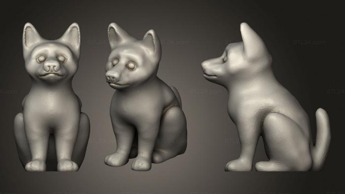 Статуэтки животных (Щенок (1), STKJ_2418) 3D модель для ЧПУ станка