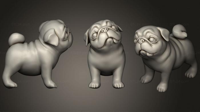 Animal figurines (Question pug1, STKJ_2420) 3D models for cnc