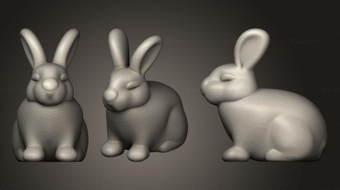 Animal figurines (Rabbit cotton dispenser, STKJ_2423) 3D models for cnc