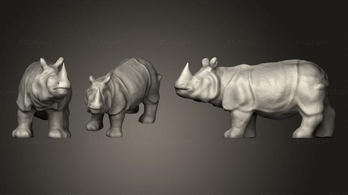 Статуэтки животных (Носорог, STKJ_2431) 3D модель для ЧПУ станка