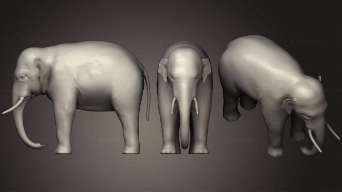 Статуэтки животных (Азиатский Слон В Доспехах, STKJ_2432) 3D модель для ЧПУ станка