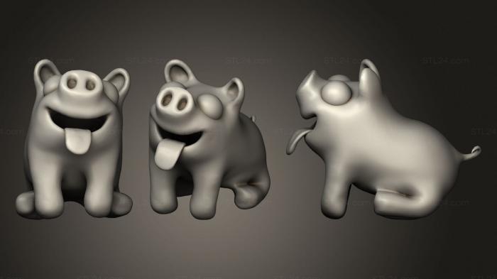 Animal figurines (Rosa The Pig, STKJ_2434) 3D models for cnc