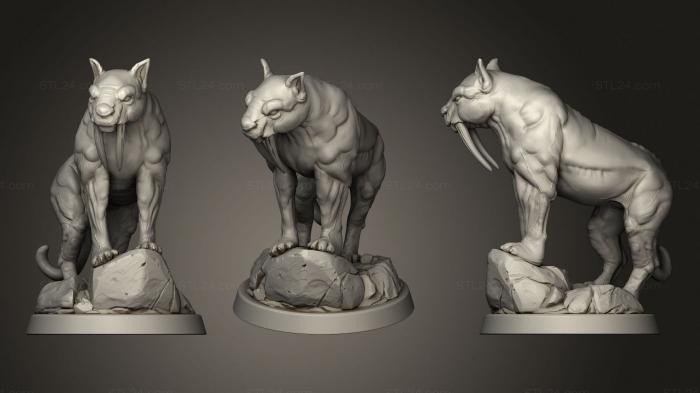 Animal figurines (Sabertooth, STKJ_2436) 3D models for cnc