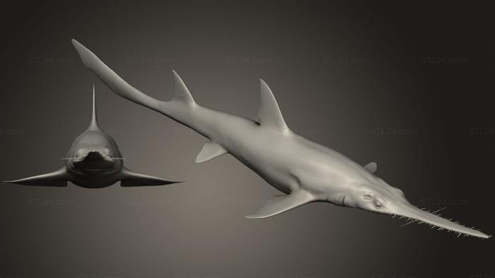 Animal figurines (Saw Shark, STKJ_2441) 3D models for cnc