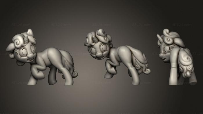 Статуэтки животных (Напуганная, Милая Белль, STKJ_2442) 3D модель для ЧПУ станка