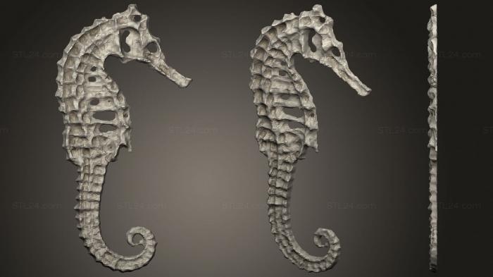 Animal figurines (Sea Horse, STKJ_2446) 3D models for cnc
