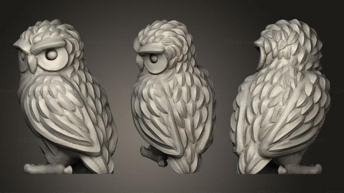 Animal figurines (Serpentine Owl, STKJ_2453) 3D models for cnc