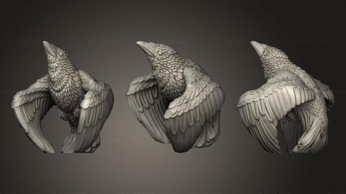 Статуэтки животных (Серебряный Ворон, STKJ_2464) 3D модель для ЧПУ станка