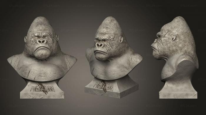Animal figurines (Silverback Gorilla, STKJ_2465) 3D models for cnc