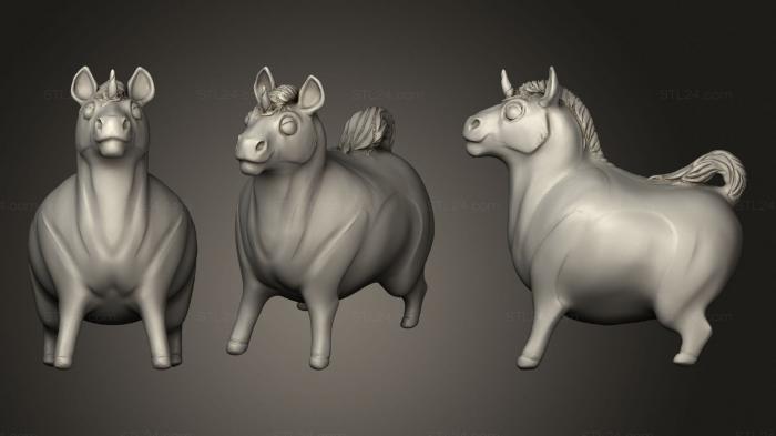 Статуэтки животных (Простой Толстый Единорог, STKJ_2466) 3D модель для ЧПУ станка