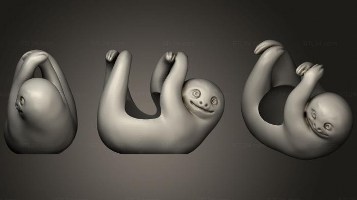 Animal figurines (Sloth planter 1, STKJ_2471) 3D models for cnc