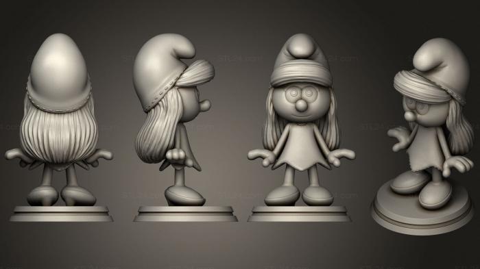 Animal figurines (Smurfette Smurfs and Frank Monster Mash, STKJ_2474) 3D models for cnc