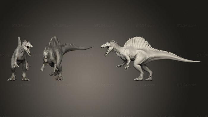 Статуэтки животных (Симулятор битвы при восстании животных-спинозавров, STKJ_2489) 3D модель для ЧПУ станка